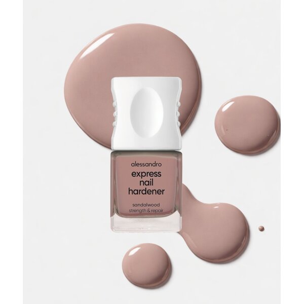 Alessandro Express Nagelhärter Sandelwood – getönter Nagelhärter in Nude-Farbe – für kräftige Nägel 10 ml