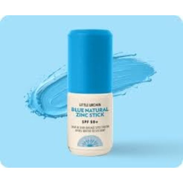 Little Urcrin Natural Blue Coloured Zinc Stick  LSF 50+ – blau getönter Sonnenschutz-Stick – praktisch zum Mitnehmen, 14 g