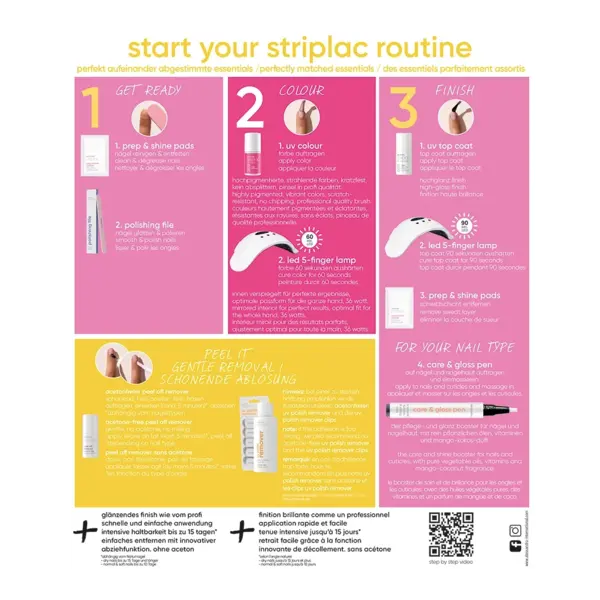 Alessandro Striplac UV Colour Starter-Set  Sommeredition für normale und weiche Nägel – enthält alles, was du für schöne Striplac-Nägel brauchst – mit einem wunderschönen rosafarbenen Nagellack