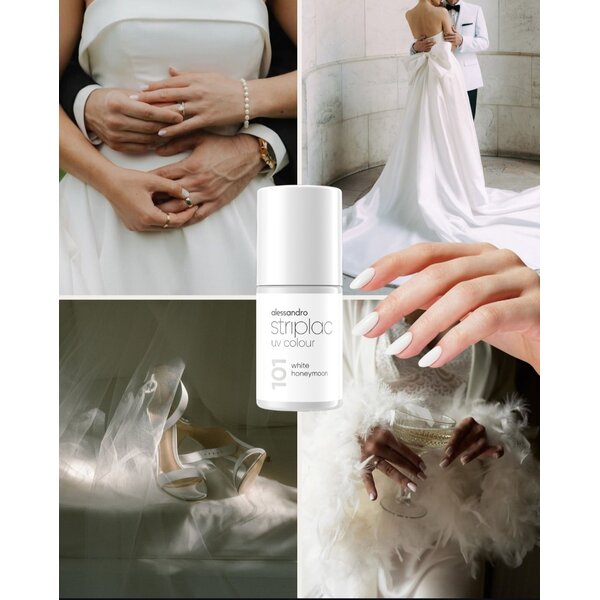 Alessandro Striplac  UV Colour 101 White Honeymoon witte  Nagellak 6.5ml