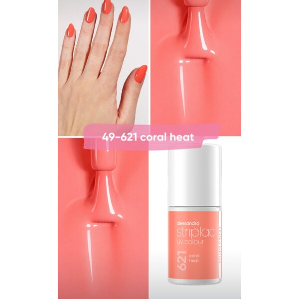 Alessandro Striplac UV Colour Sunset Glow Coral Heat 621 – 6,5 ml