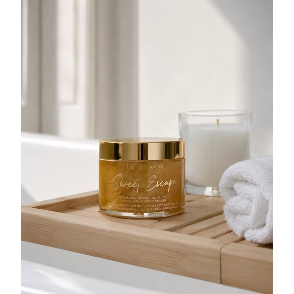 Le Beach Sugar Skin Polish Shimmer Body Scrub – Körperpeeling mit goldenem Schimmer, 280 ml