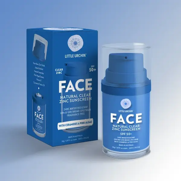 Little Urcrin Natuurlijke Zonnebrand  Natural Clear Zink Face - voor het gezicht  SPF 50 - 50ml