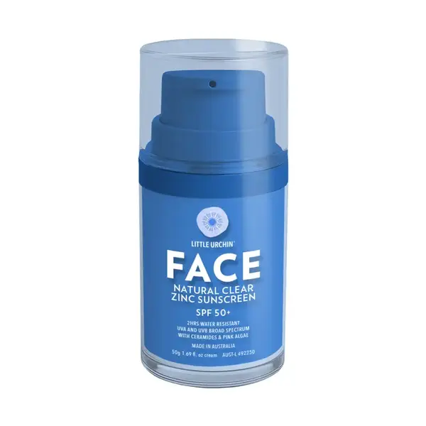 Little Urcrin Natürliche Sonnencreme  Natural Clear Zink Face – für das Gesicht  LSF 50 – 50 ml