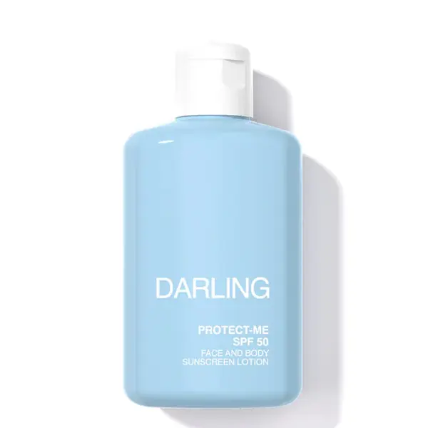 Darling suncare Protect-Me Face and Body Sunscreen Lotion  SPF 50 - 150ml   zonnebrand - zonbescherming - licht gewicht - geen witte waas - hydraterend -lichtgewicht-plakt niet 150ml