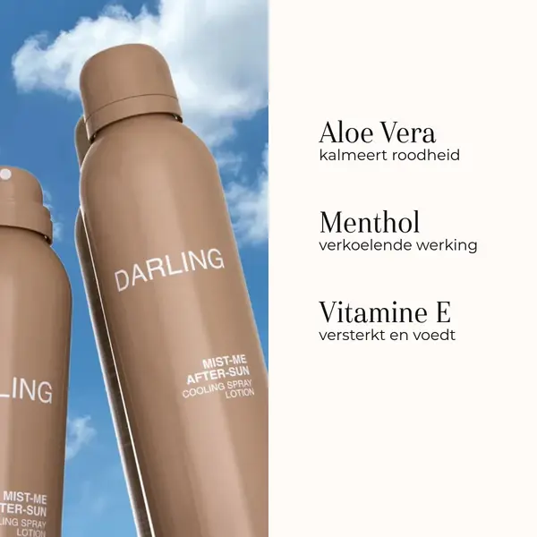 Darling suncare Mist-Me Cooling Aftersun 150 ml – Kühlendes, unsichtbares Aftersun-Spray – feuchtigkeitsspendend – leicht – transparent – erfrischend, kühlend