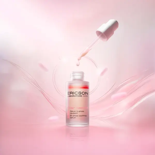 Ericson Laboratoire Biom+ Sensitive Bi-Phase Soothing Serum – Gesichtsserum für gerötete Haut bei Couperose oder Rosazea – beruhigt und mindert Rötungen, 30 ml