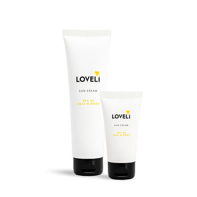 Loveli Sonnencreme; Natürlicher Schutz ohne weißen Film.