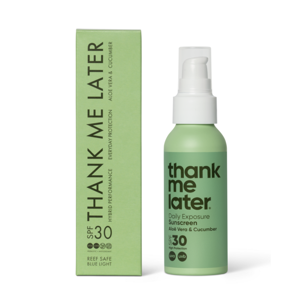 Thank Me Later Zonnebrand SPF 30 Cucumber en Aloevera  - new Edition  - zonbescherming zonder witte  waas - voor volwassenen en kinderen
