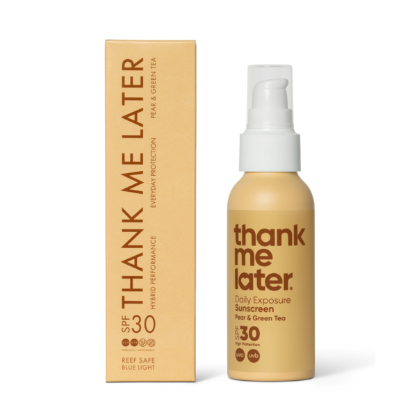 Thank Me Later Zonnebrand SPF 30 Peer en groene Thee  - new Edition - zonbescherming voor volwassenen en kinderen