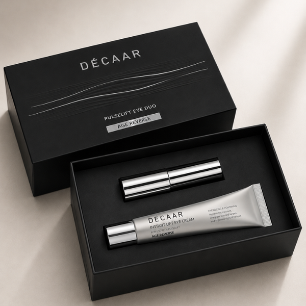 Decaar  Pulselift Eye Duo – revolutionäres EMS-Augenpflegegerät – gegen Hauterschlaffung und Falten  um die Augen herum
