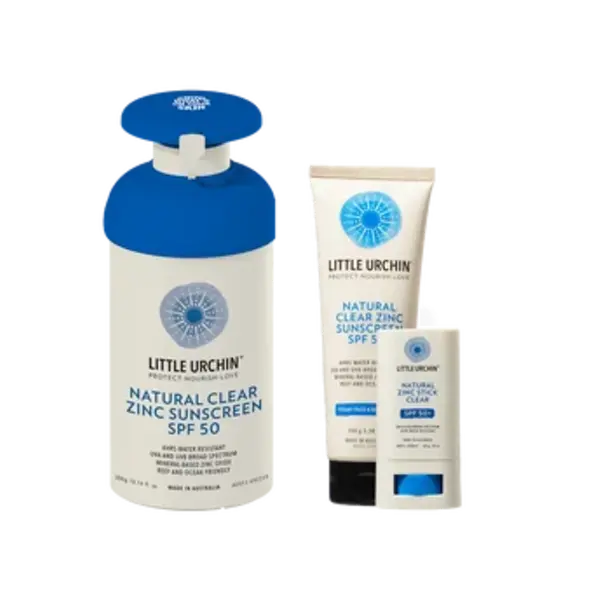 Little Urcrin Natuurlijke Zonnebrand  Natural Clear Zink SPF 50  Voordeel trio - zonnebrand - grootverpakking  - Copy