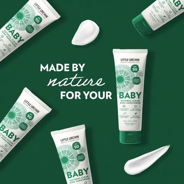 Little Urcrin Natürliche Sonnencreme  For Baby Natural Clear Zink LSF 50 DUO  – der beste Sonnenschutz für Babys  mit natürlichem Sonnenschutzfilter  – Copy
