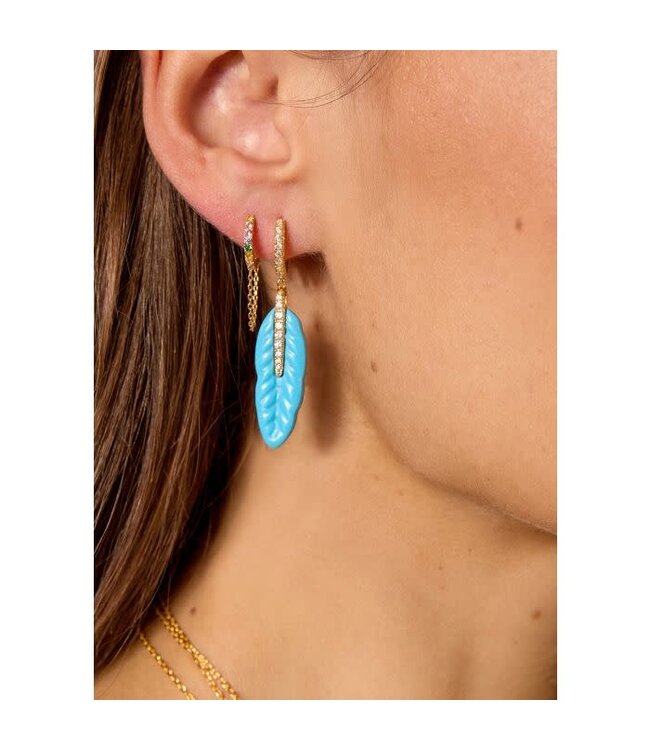 turquoise plume earring