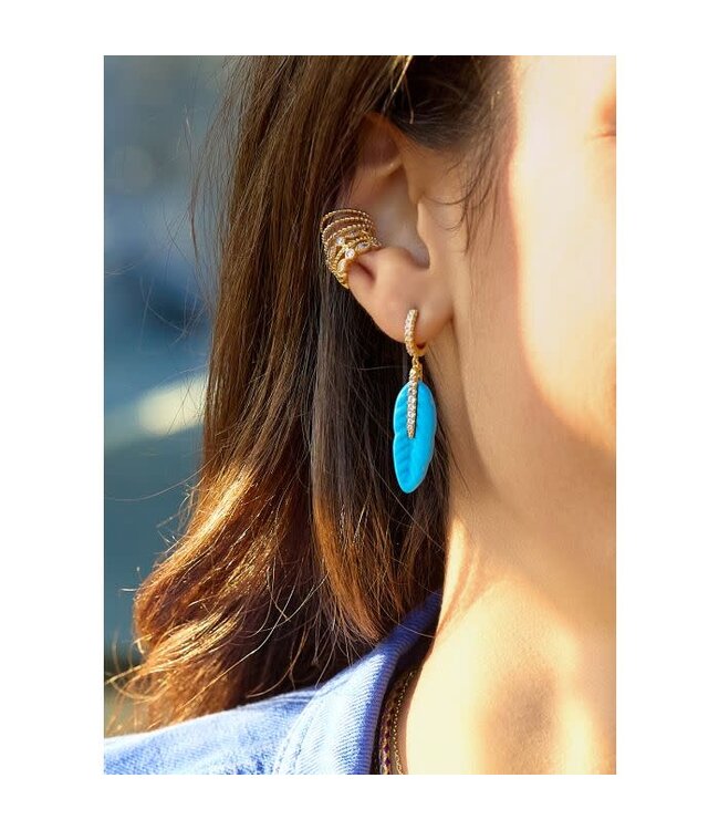 turquoise plume earring