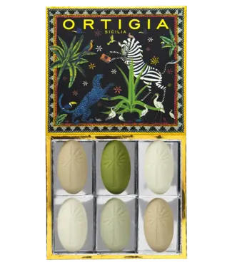 Ortigia Sicilia assorted soap jungle black 6x25G