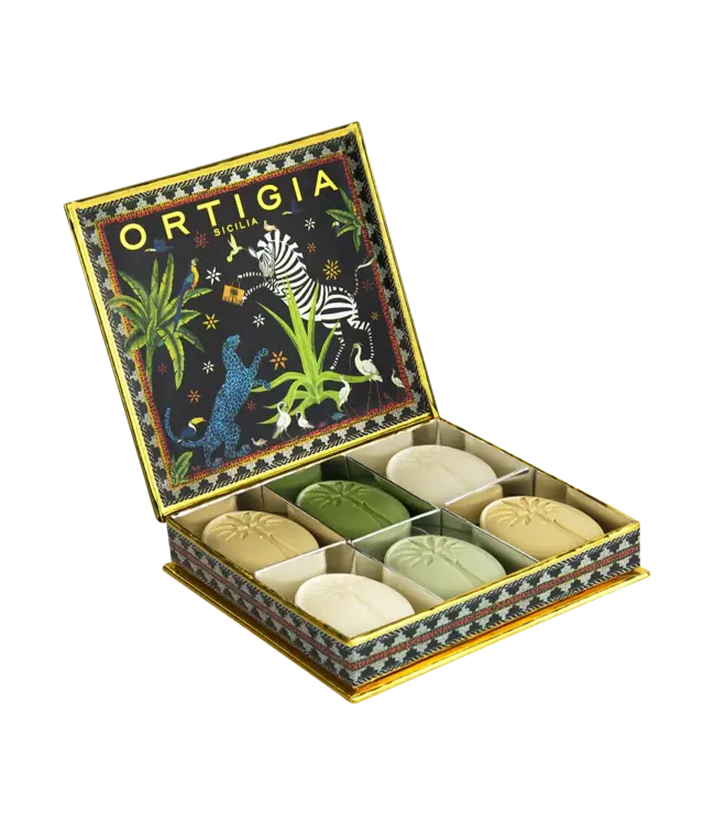 Ortigia Sicilia assorted soap jungle black 6x25G