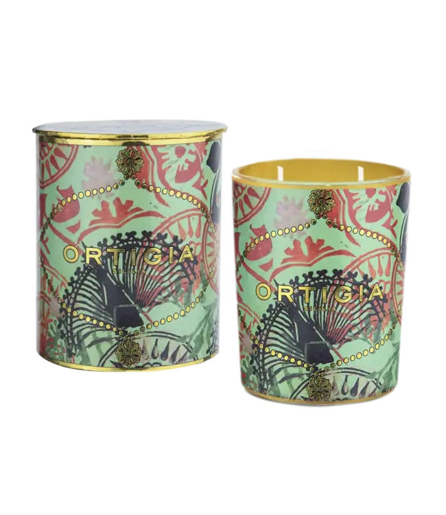 Ortigia Sicilia decorated candle medium
