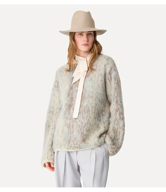 Forte forte Pulles de python alpaca jacquard sweater 14165