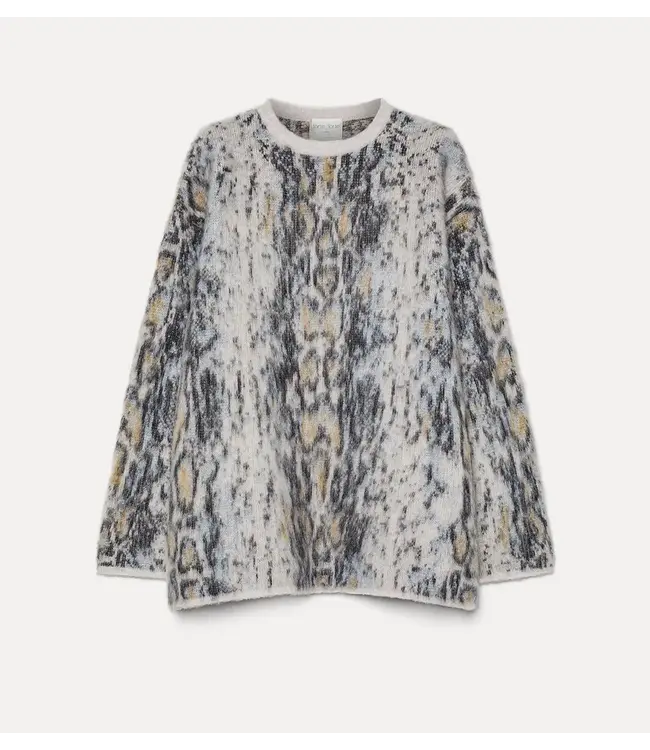 Forte forte Pulles de python alpaca jacquard sweater 14165