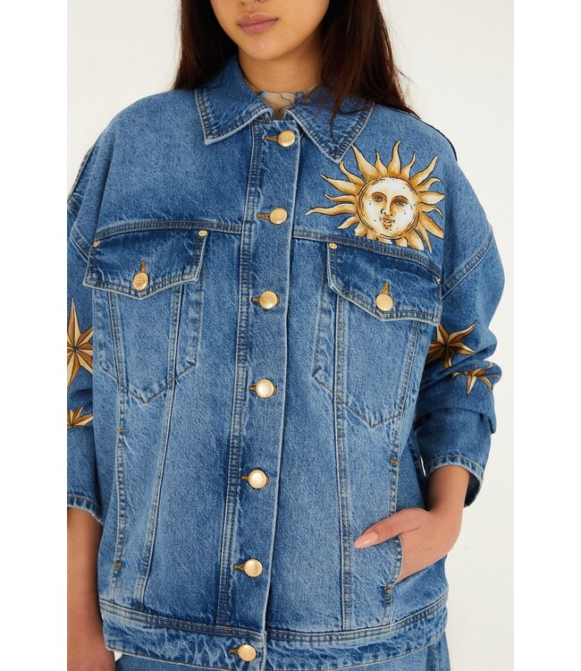 farm rio mistical denim jacket farm rio
