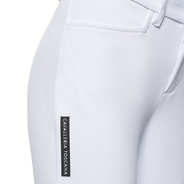 Cavalleria Toscana Perforated Logo Tape Full Grip Breeches White