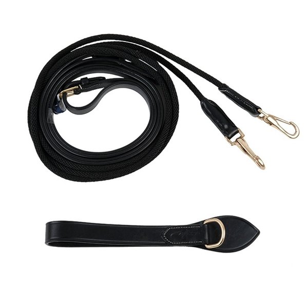 Dy'on DC Leather/Nylon Draw Reins Brown