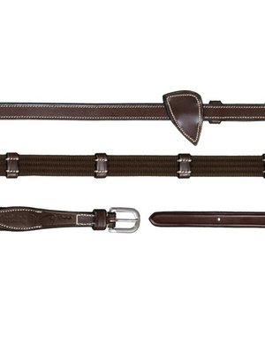 WO Web Reins With 9 Leather Loops Brown