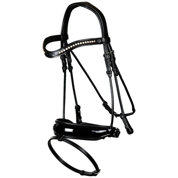 Dy'on DR Large Crank Noseband Bridle With Flash Patten Black/Black