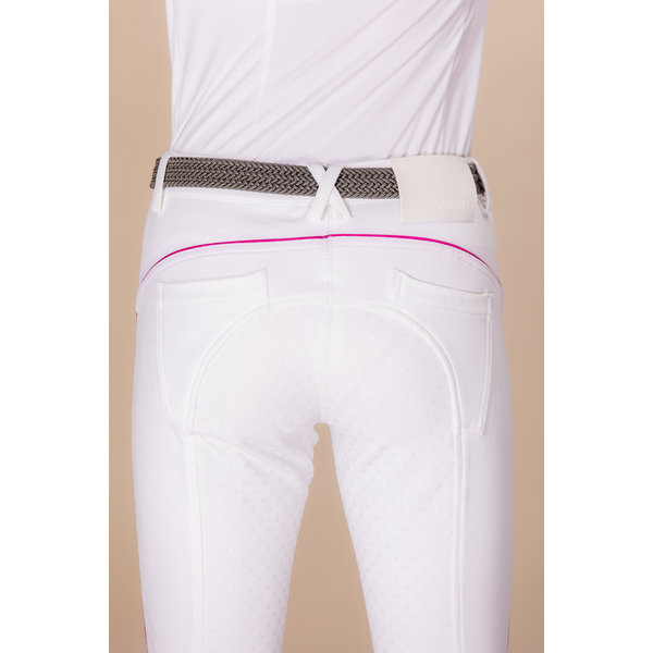 Equiline Girl's Breeches Full Grip White/Pink