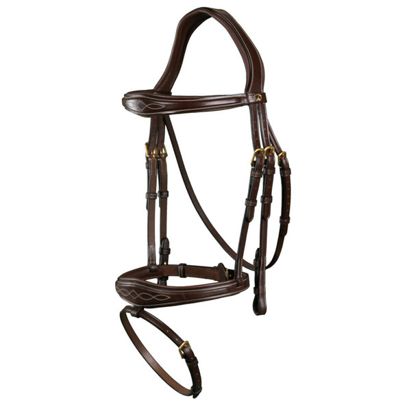 Dy'on DC Anatomic Flash Noseband Bridle Brown