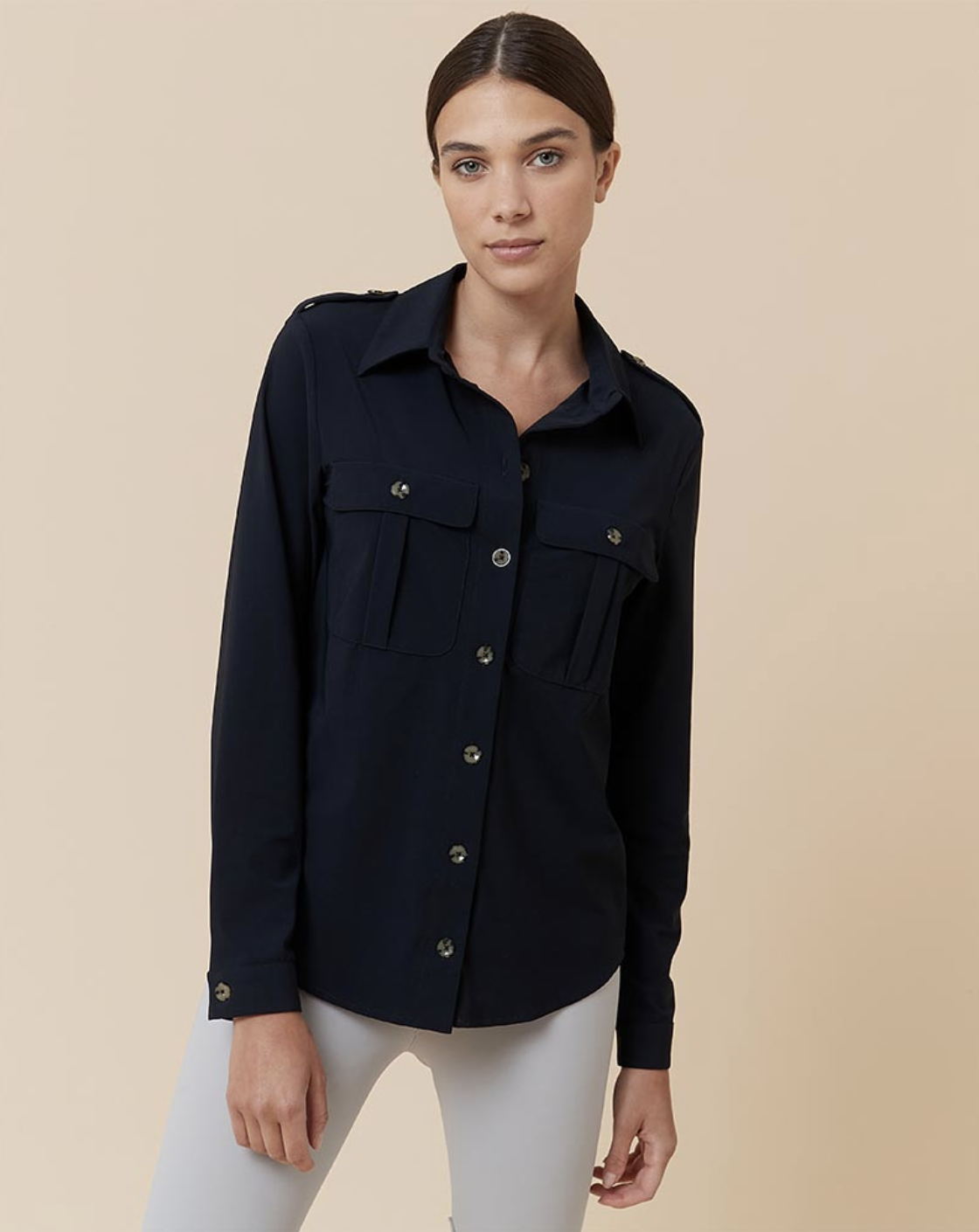 Chemise De Concours For Horses Show - Noire Avec Bavoir Blanc - Taille Medium