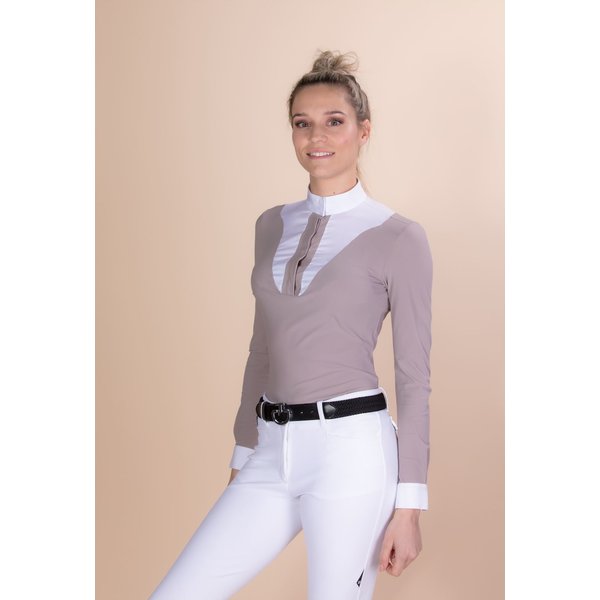Cavalleria Toscana Jersey With Poplin Bib L/S Competition Shirt 1A00