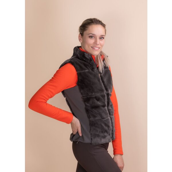 Equiline Eco Fur Vest Evilae Liquorice