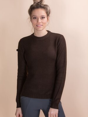 Label Crew Neck Merino Wool Knit Sweater 4C00