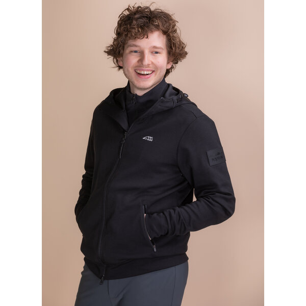 Equiline Equiline Men's Hooded Sweatshirt Full Zip Conorc Black