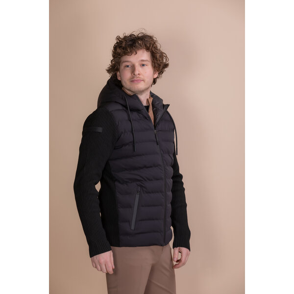 Cavalleria Toscana Cavalleria Toscana Men's Hybrid Puffer Tech Knit Hooded Jacket 9999