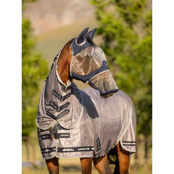 LeMieux Amour Shield Pro Fly Mask- Full Nose & Ears Navy/Gray