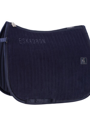 Saddle Pad Cord Emblem Classic Sports Dressage Navy Full