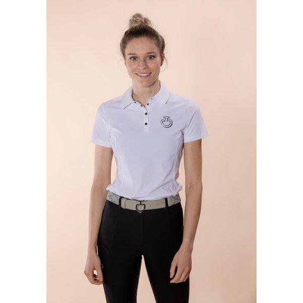 Cavalleria Toscana Jersey With Perforated Insert S/S Training Polo 1B00