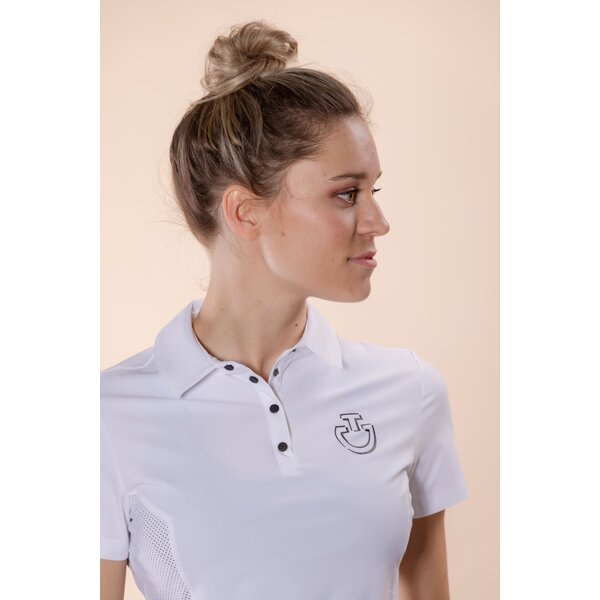 Cavalleria Toscana Jersey With Perforated Insert S/S Training Polo 1B00