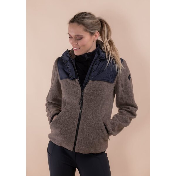 Trolle Techno Pile Padded Sherpa with Hood Navy/Taupe