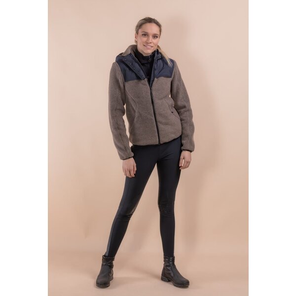 Trolle Techno Pile Padded Sherpa with Hood Navy/Taupe