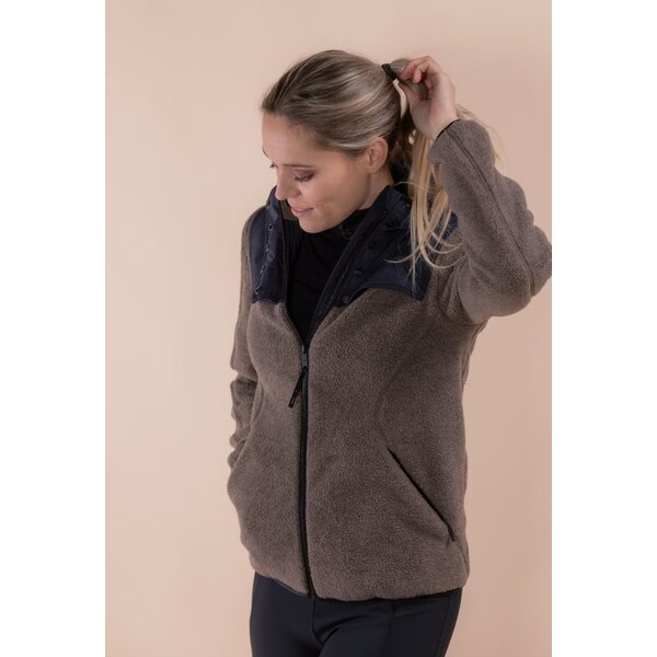 Trolle Techno Pile Padded Sherpa with Hood Navy/Taupe