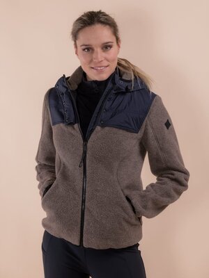 Techno Pile Padded Sherpa with Hood Navy/Taupe
