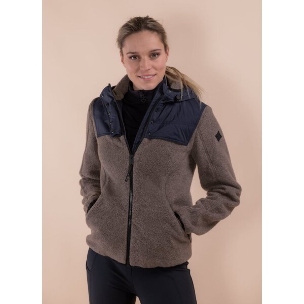 Trolle Techno Pile Padded Sherpa with Hood Navy/Taupe