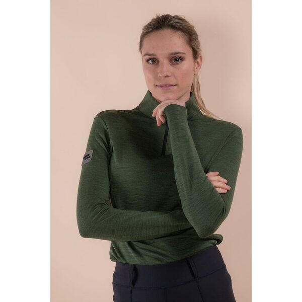 Cavalleria Toscana Tech Wool Half Zip Training L/S 5P00