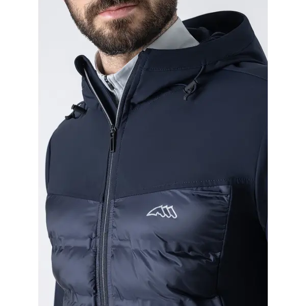 Equiline Men's Quilted Nylon-Tech Fabric Jacket Ecude Blue