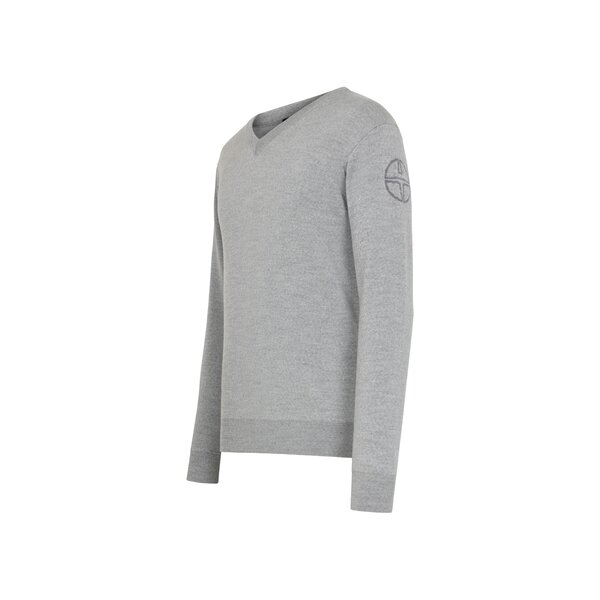 Trolle Men's Extra Fine Merino V-Neck Light Grey