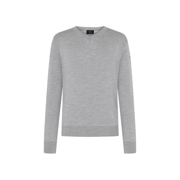Trolle Men's Extra Fine Merino V-Neck Light Grey